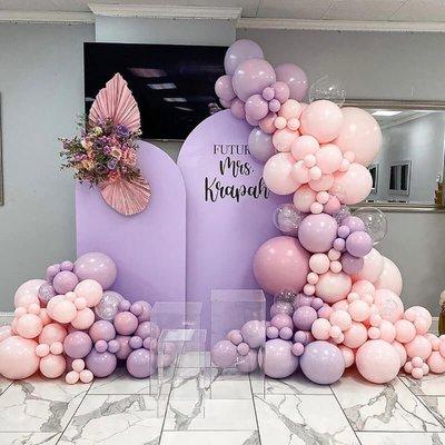 Balloon decor and chairs backdrops example