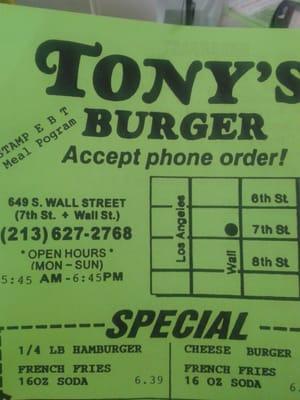 Tony's Burgers