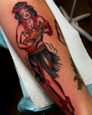 Classic Sailor Jerry hula girl.