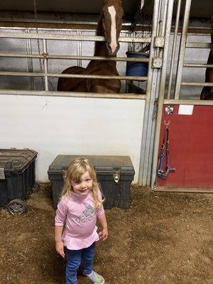 My daughter loves visiting the horses...maybe not so much riding them, yet :)