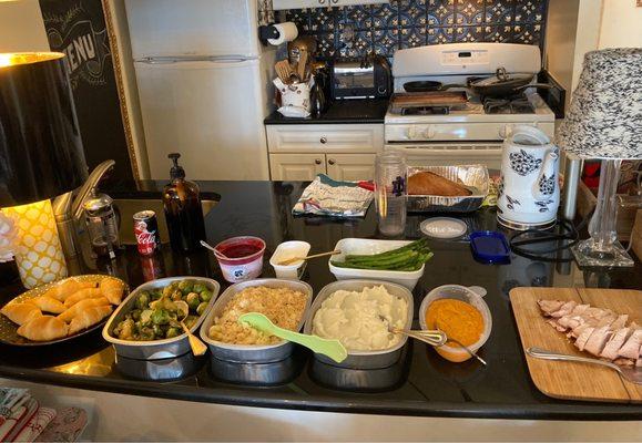 They included Cranberry Sauce & gravy with the Thanksgiving Meal. Our spread was a lot of food. Posted 11/27/20