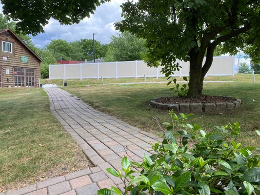 Our view of the fence from our front porch