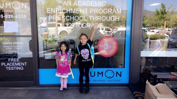 My girls began Kumon at the age of 3 & 5.