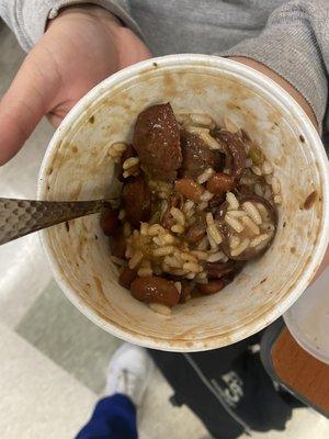 Red beans and rice from bogies!!! Rainy weather calls for a good, warm meal!