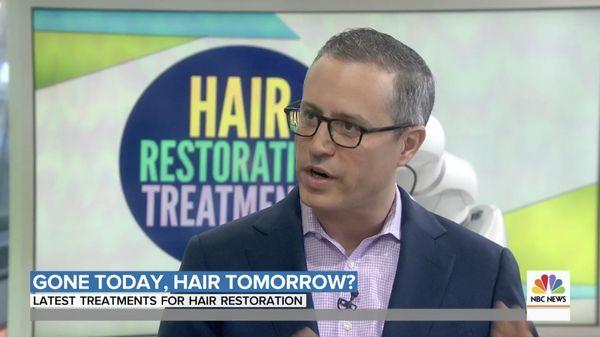 Dr. Wolfeld is featured hair loss expert on the Today Show on NBC discussing robotic hair transplants, medical treatments, & hair loss myths