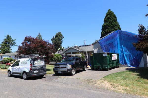 Residential roof replacement.