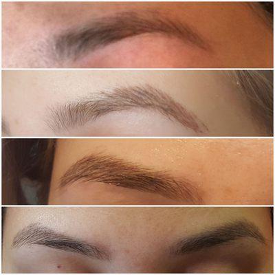 Microblading Eyebrow Before & After... Natural hair strokes...Semi Permanent Tattoo.