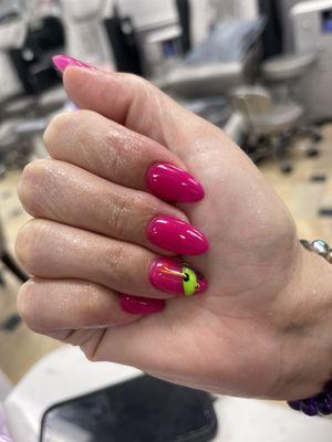 Pink SNS Nails