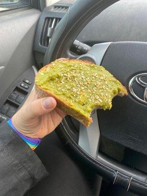 Avocado toast with everything but the bagel seasoning