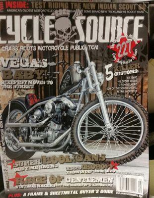 Our 23" Spool Hub Wheel on the Cover of Cycle Source Mag,  Our Wheels have been on the Cover about 10 times + Jan 2021