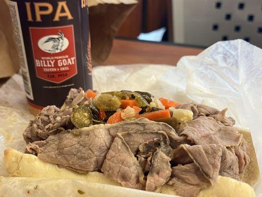 Italian Beef Sandwich and IPA