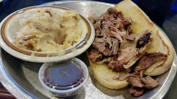 Pulled Pork with loaded mashed potatoes