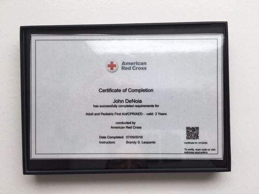 Certified by the American Red Cross