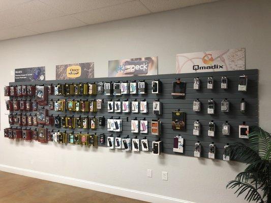 Great selection of cases, chargers, and screen protectors.