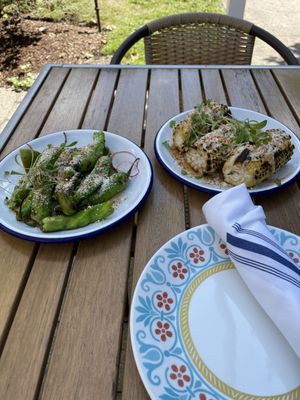 Blistered Shishitos, Mexican Street Corn