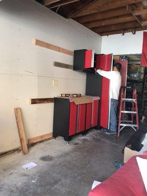 Drywall and new work cabinets