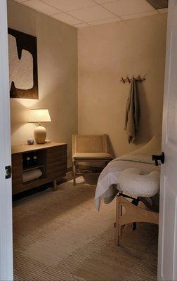 Come relax in the calming treatment room.