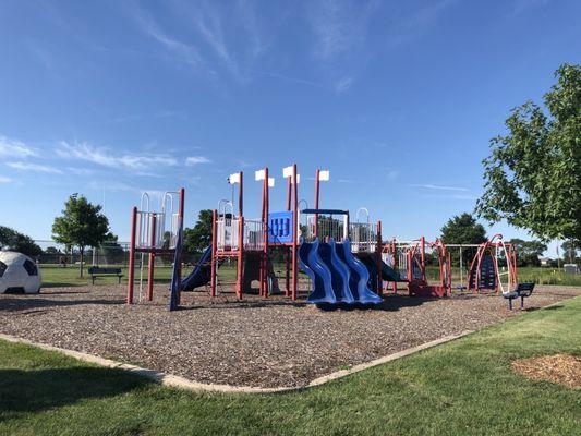 Playground said good for ages five and up but not really for toddlers