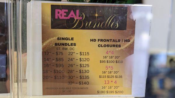 Bundles pricing