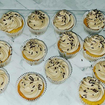 Upside down chocolate chip with cookie frosting