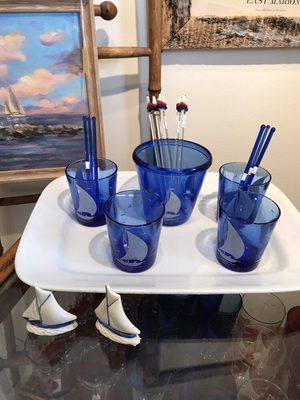 Vintage blue bar service @oldorchardfarmstore