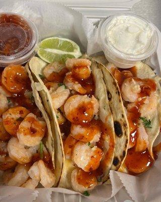 Shrimp Tacos with Thai chili