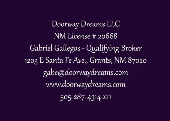 Doorway Dreams LLC - Grants, NM Real Estate Sales and services.