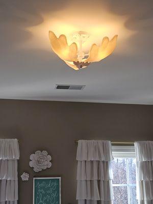 Installed a pretty light for a client's daughter's bedroom.