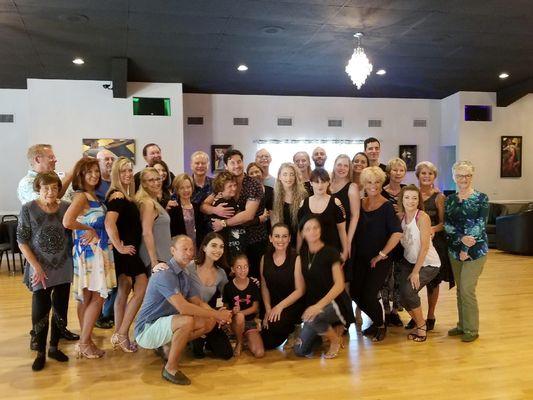 Dance class with Val Chmerkovskiy and Jenna Johnson at La Roca Club.