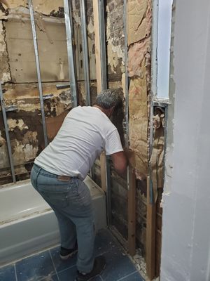 Putting plumbing for new bathroom