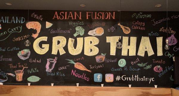 Grub Thai interior chalkboard wall