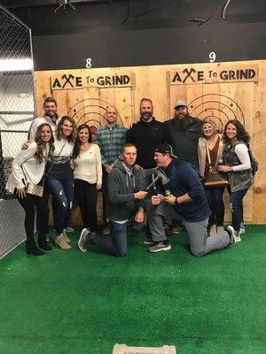 Axe throwing group activity in Sioux City, IA