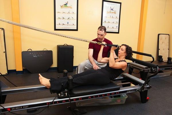 Pilates Reformer - Mandell JCC. Photo credit: Lorraine Greenfield.