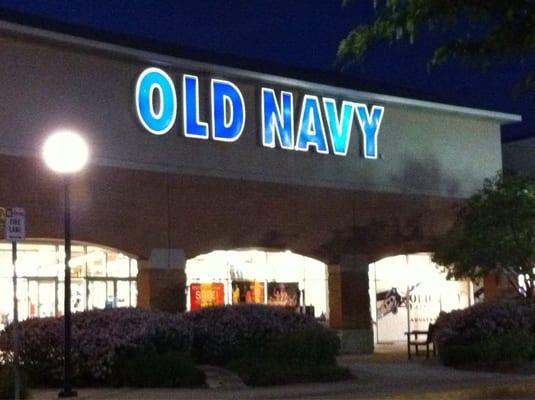 Old Navy lit up.