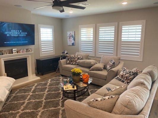 Living room shutters.