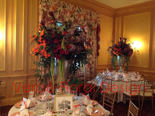 autumnal centerpieces at the tuxedo club