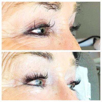 Before was not my original work! Full set using a mix of volume and classic lashes