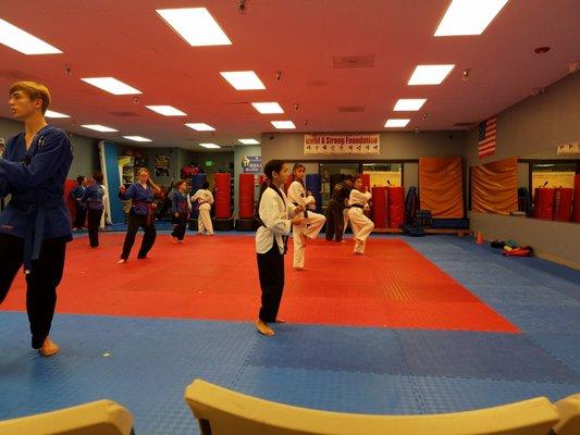 Kids training hard at Master Na's Martial Art Federal Way! Our kids skills have improved so much in three years.