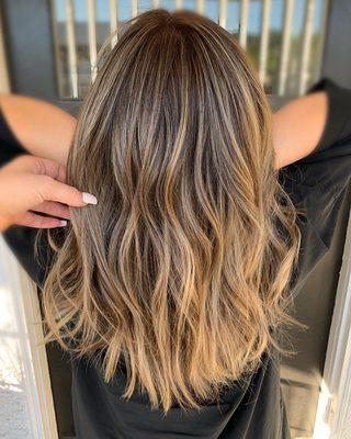 Balayage and baby lights by Karina