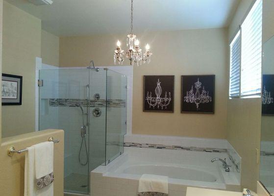 This is one of our master bathroom remodel projects. To see more of our completed projects visit our website at www.jlangleyconstruction.com