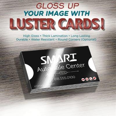 High gloss luster business cards