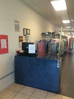 Interior of Adam's Dry Cleaners.