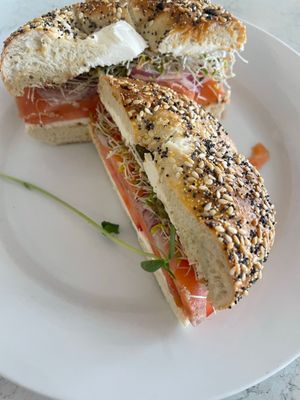 Lovely Lox bagel sandwich