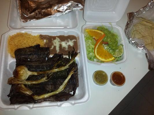 Carne asada dinner