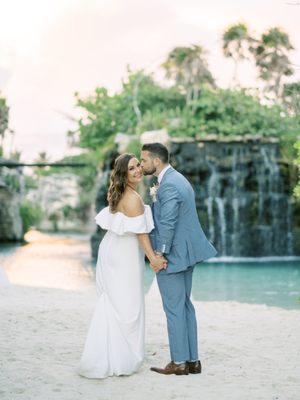 Perfectly tailored suit for my husband and perfectly bustled dress