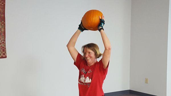 Who needs a Kettlebell when you have a pumpkin... especially on Halloween