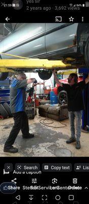 Charlie replacing the exhaust pipe on the old 1994 Honda Accord