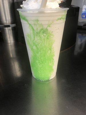 Green caramel apple frappe