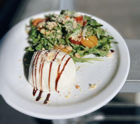 Arugula Salad with hazelnuts, balsamic & burrata (Amazingly good)