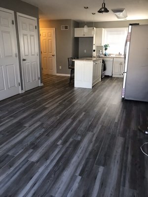 Vinyl floor planks.